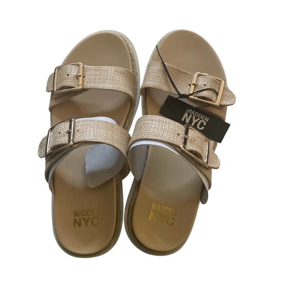 Women's MNYC PLTFRM Sandal, Madden NYC, 11, RAFFIA, NWT - Picture 1 of 7